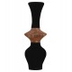 Διακοσμητικό βάζο δαπέδου "NEBULA" από τσιμέντο/ξύλο σε μαύρο χρώμα Φ45x115