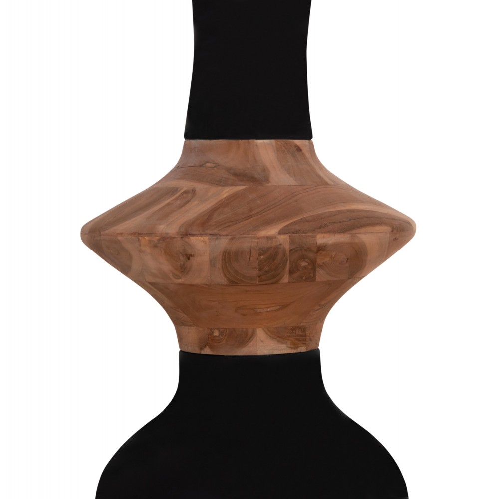 Διακοσμητικό βάζο δαπέδου "NEBULA" από τσιμέντο/ξύλο σε μαύρο χρώμα Φ45x115