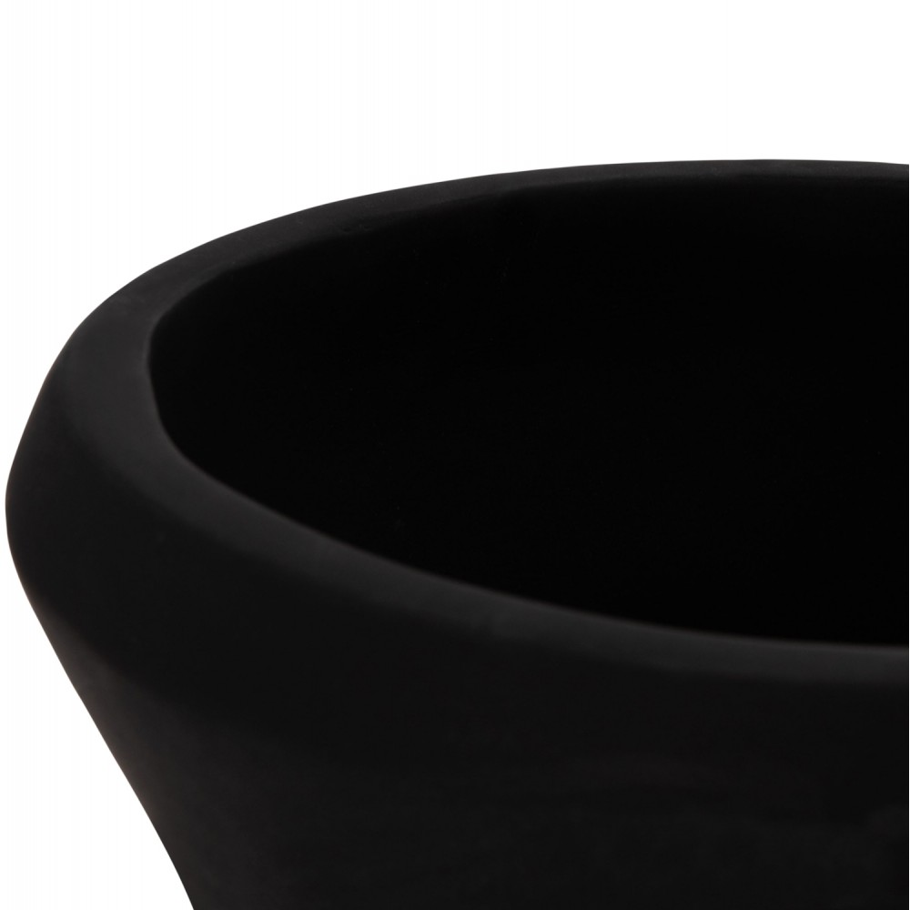 Διακοσμητικό βάζο δαπέδου "NEBULA" από τσιμέντο/ξύλο σε μαύρο χρώμα Φ45x115