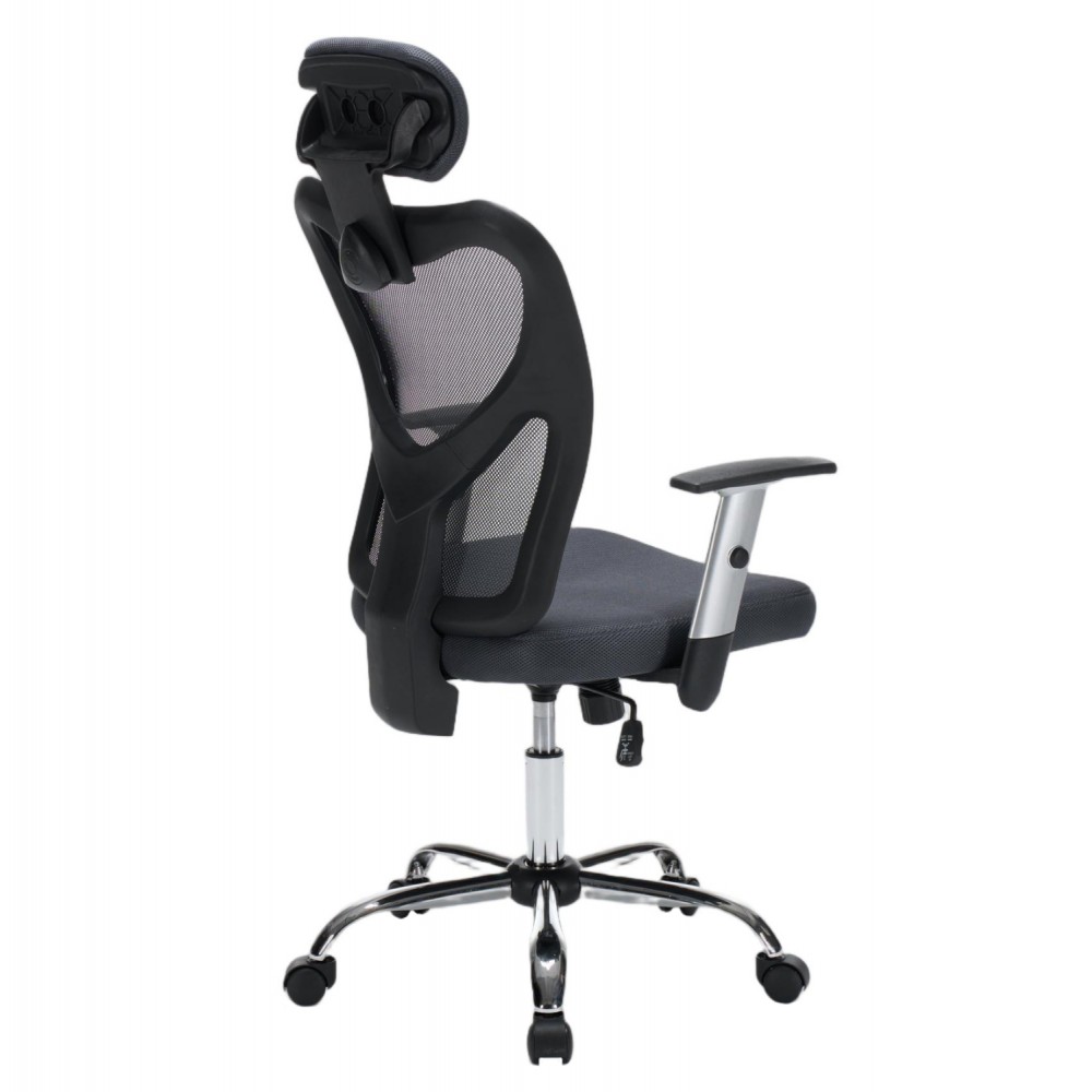 Kαρέκλα γραφείου "CUORE" απο mesh ύφασμα σε χρώμα γκρι/μαύρο 63x61x125