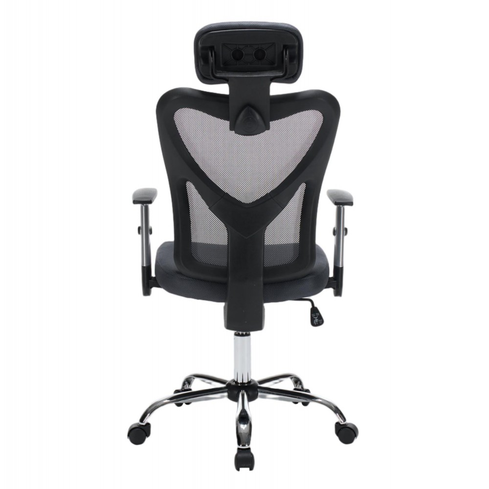 Kαρέκλα γραφείου "CUORE" απο mesh ύφασμα σε χρώμα γκρι/μαύρο 63x61x125