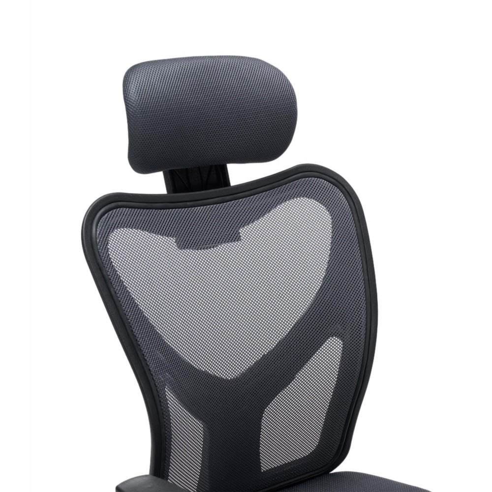 Kαρέκλα γραφείου "CUORE" απο mesh ύφασμα σε χρώμα γκρι/μαύρο 63x61x125