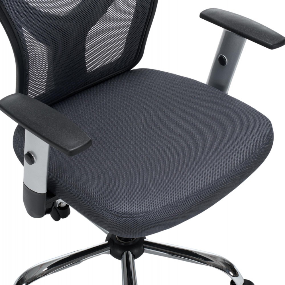 Kαρέκλα γραφείου "CUORE" απο mesh ύφασμα σε χρώμα γκρι/μαύρο 63x61x125