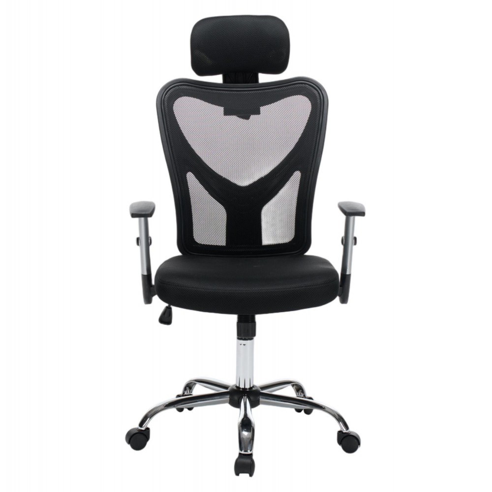 Kαρέκλα γραφείου "CUORE" απο mesh ύφασμα σε χρώμα μαύρο 63x61x125