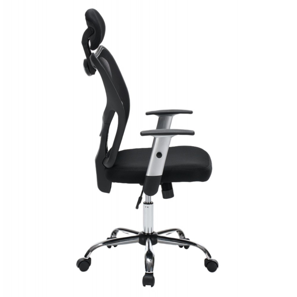 Kαρέκλα γραφείου "CUORE" απο mesh ύφασμα σε χρώμα μαύρο 63x61x125