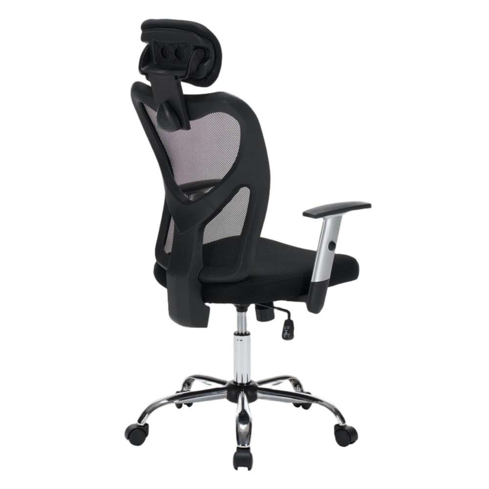 Kαρέκλα γραφείου "CUORE" απο mesh ύφασμα σε χρώμα μαύρο 63x61x125