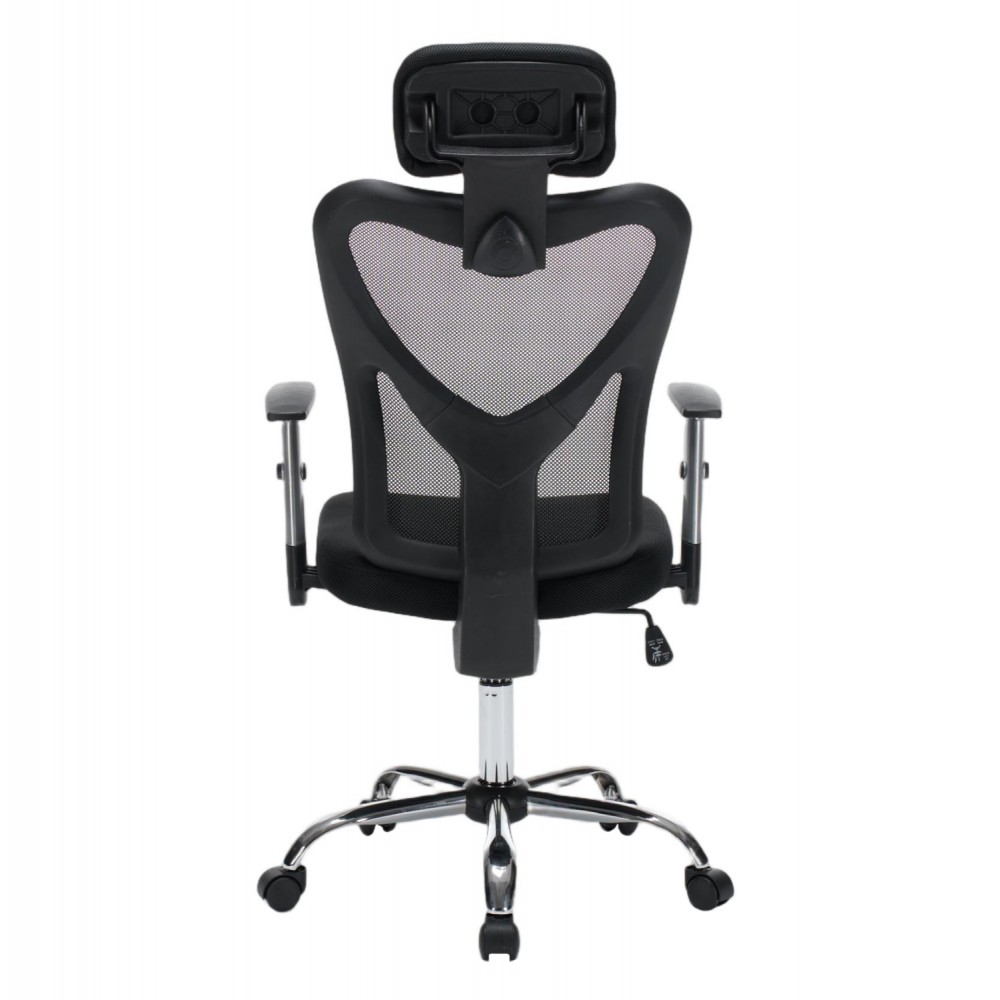 Kαρέκλα γραφείου "CUORE" απο mesh ύφασμα σε χρώμα μαύρο 63x61x125