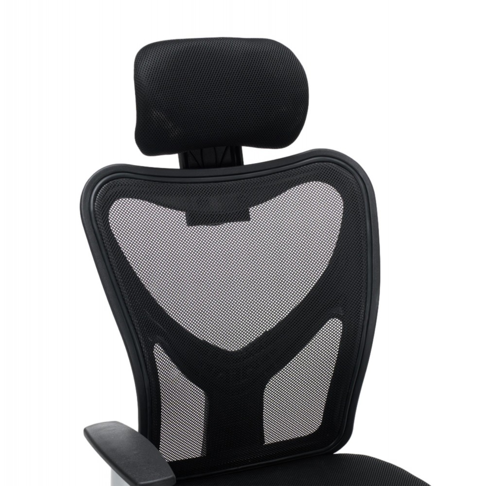 Kαρέκλα γραφείου "CUORE" απο mesh ύφασμα σε χρώμα μαύρο 63x61x125