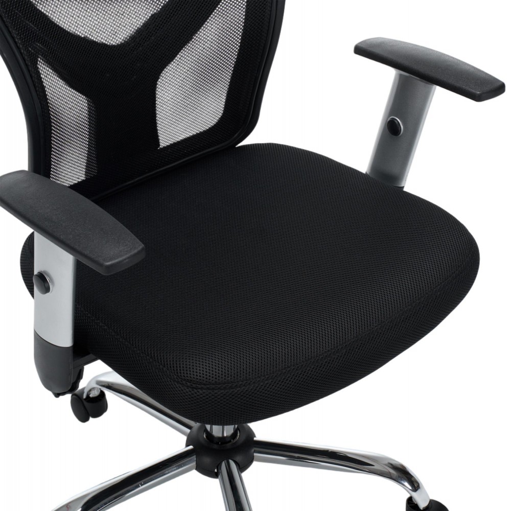 Kαρέκλα γραφείου "CUORE" απο mesh ύφασμα σε χρώμα μαύρο 63x61x125