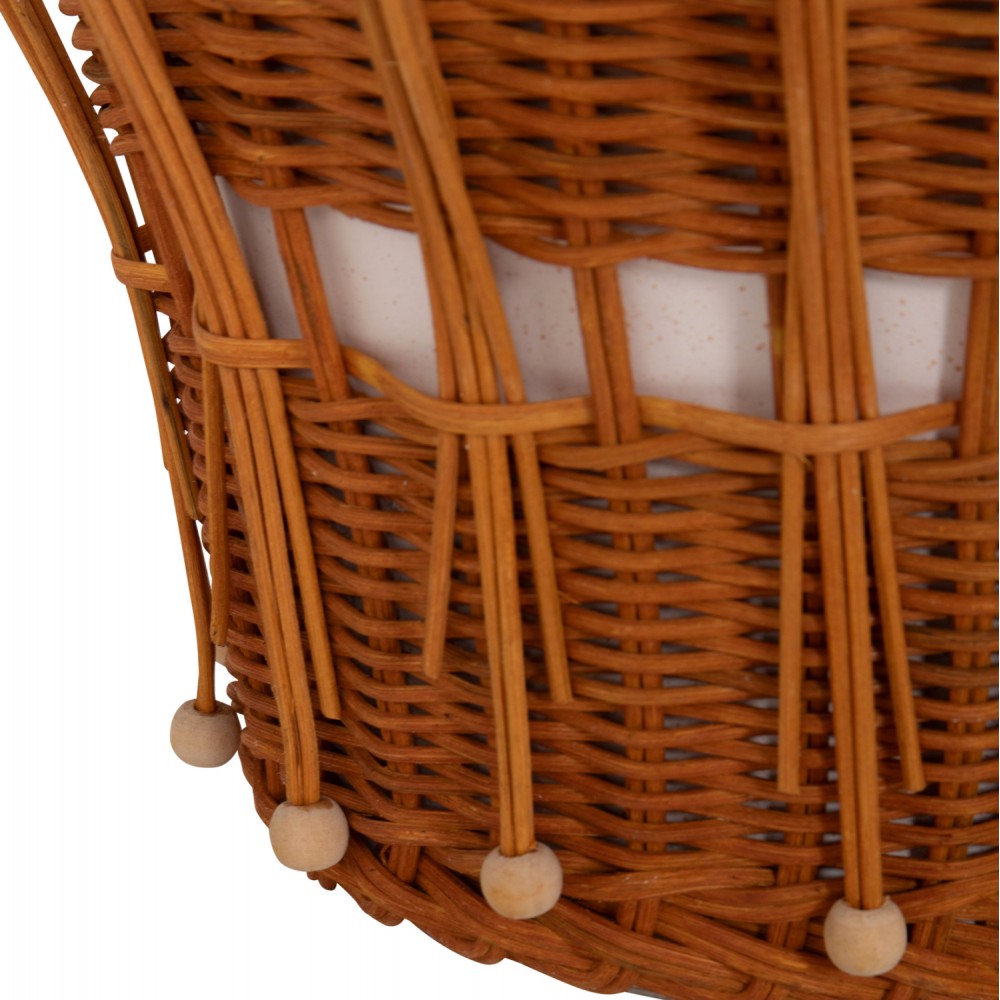 Τραπέζι βοηθητικό "PERRAL" από τσιμέντο/rattan σε χρώμα λευκό/φυσικό Φ42x36