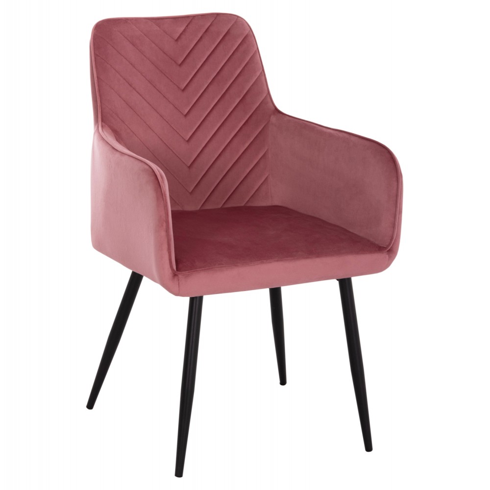 Πολυθρόνα "LATRELL" απο μέταλλο/ύφασμα σε χρώμα μαύρο/σάπιο μήλο 54x57x84