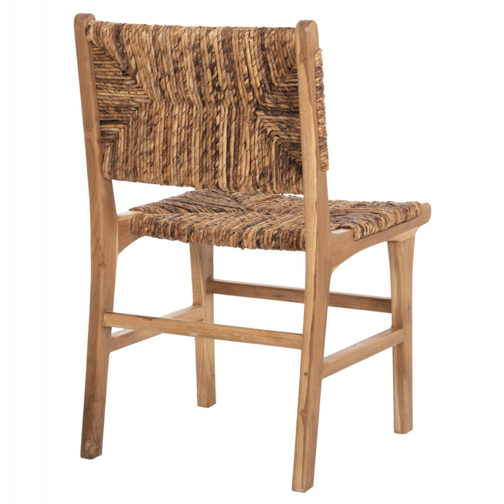 Καρέκλα από μασίφ ξύλο/ψάθα σε φυσικό χρωμα 51x60,5x88