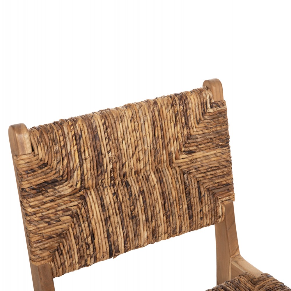 Καρέκλα από μασίφ ξύλο/ψάθα σε φυσικό χρωμα 51x60,5x88
