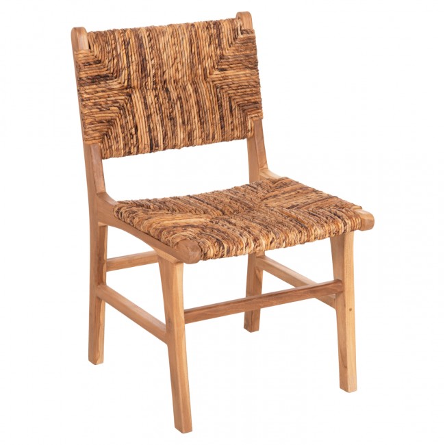 Καρέκλα από μασίφ ξύλο/ψάθα σε φυσικό χρωμα 51x60,5x88