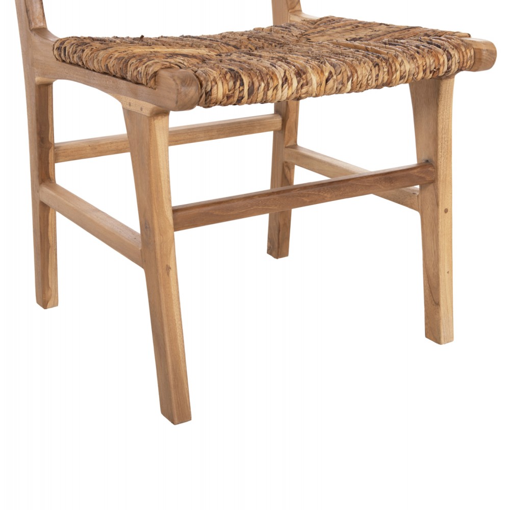 Καρέκλα από μασίφ ξύλο/ψάθα σε φυσικό χρωμα 51x60,5x88