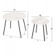 Τραπέζια σαλονιού "CUPPER" 2τμχ απο μέταλλο/MDF σε χρώμα μαύρο/λευκό Φ55x45