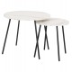Τραπέζια σαλονιού "CUPPER" 2τμχ απο μέταλλο/MDF σε χρώμα μαύρο/λευκό Φ55x45