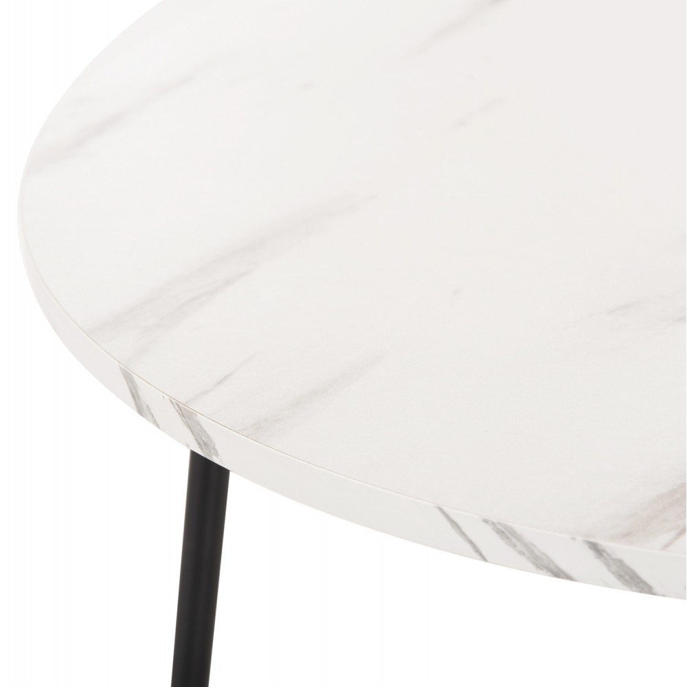 Τραπέζια σαλονιού "CUPPER" 2τμχ απο μέταλλο/MDF σε χρώμα μαύρο/λευκό Φ55x45