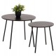 Τραπέζια σαλονιού "CUPPER" 2τμχ από μέταλλο/mdf σε χρώμα μαύρο Φ55x45