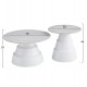 Σετ τραπέζια σαλονιού "LIDOX" απο μέταλλο/sintered stone σε χρώμα λευκό