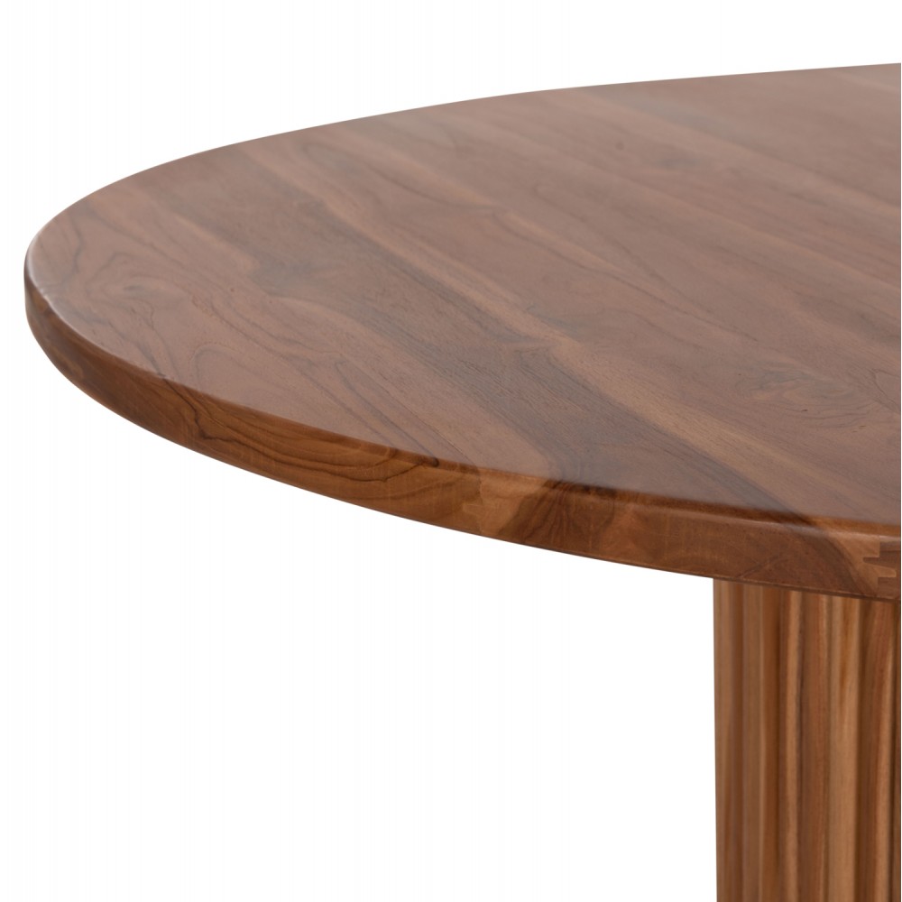 Τραπέζι τραπεζαρίας "RODER" από ξύλο σε φυσικό χρώμα Φ130x79,5