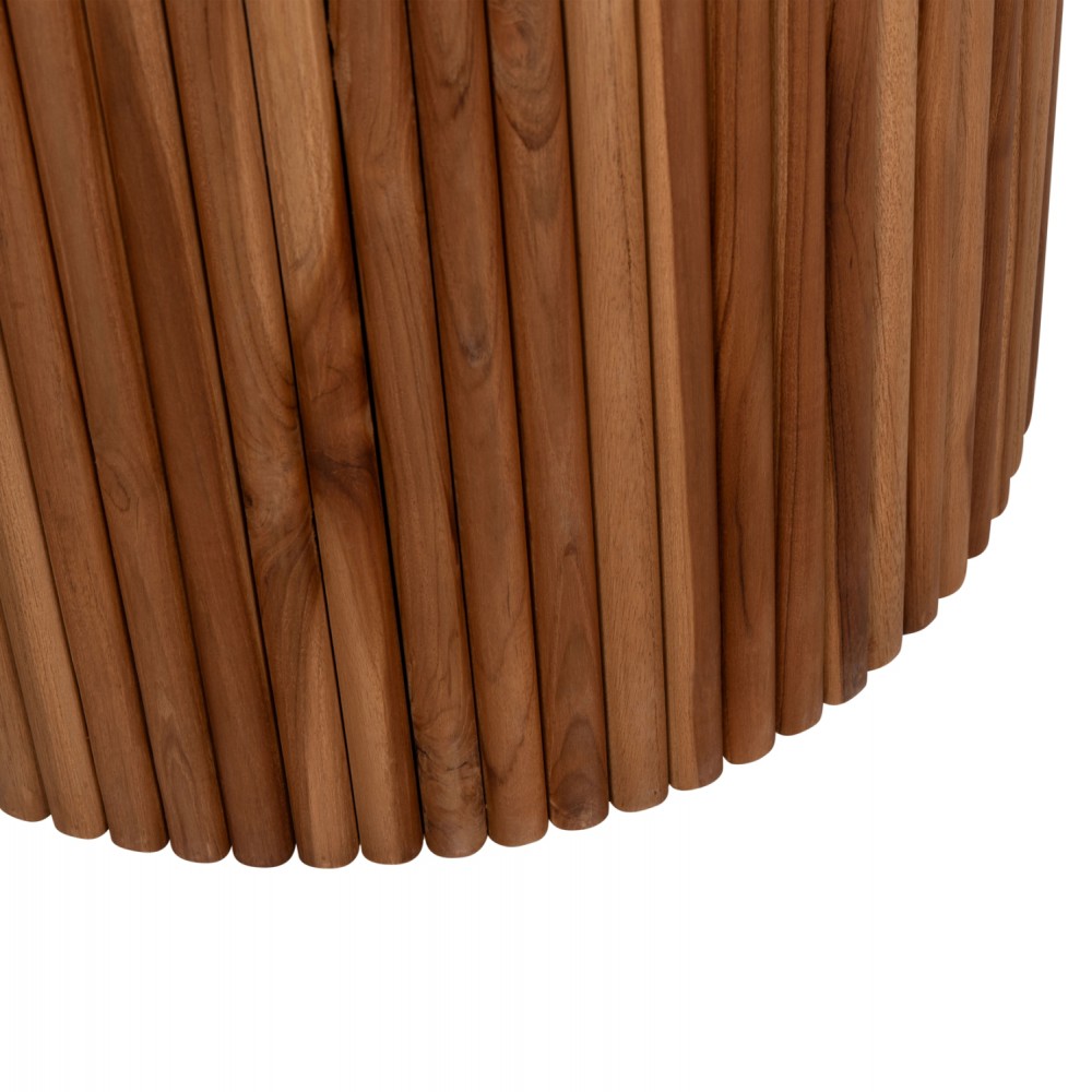 Τραπέζι τραπεζαρίας "RODER" από ξύλο σε φυσικό χρώμα Φ130x79,5