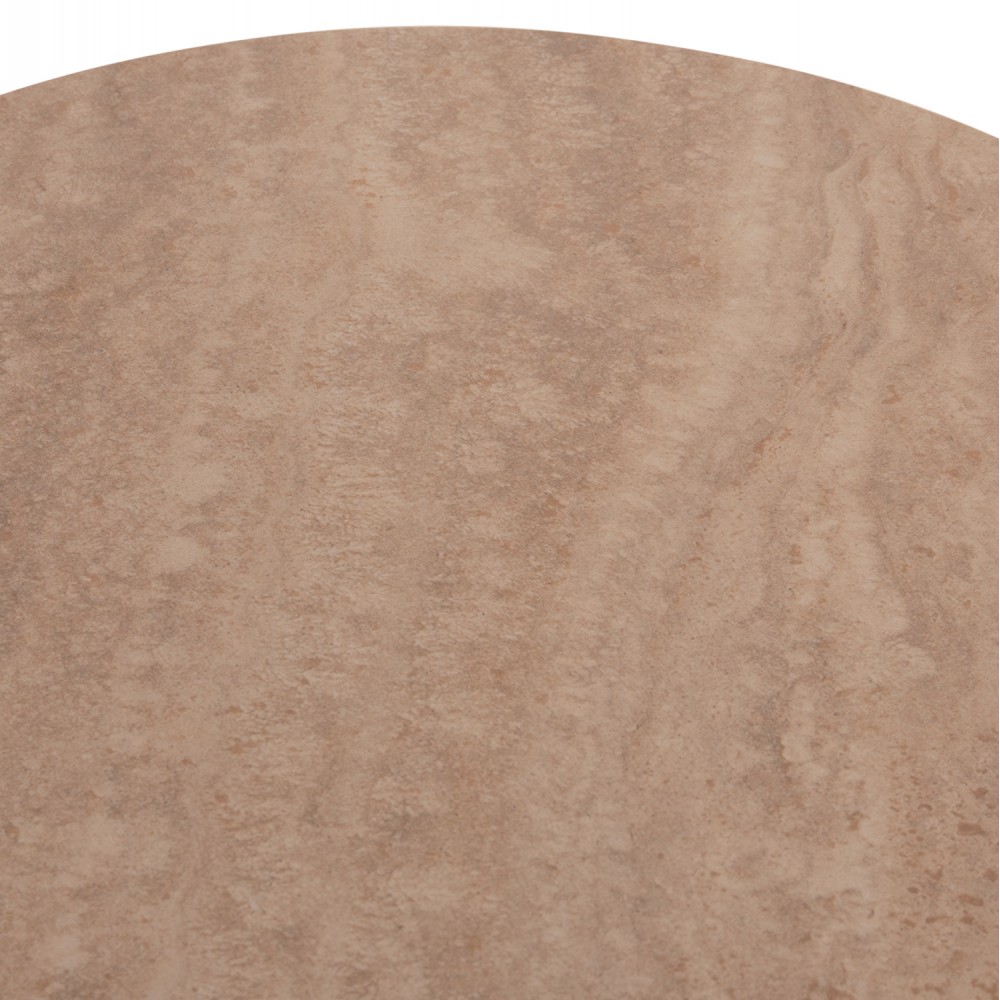 Τραπέζι σαλονιού "LONGSTEM" απο μέταλλο/sintered stone σε χρώμα σαμπανι/τραβερτίνα Φ50x59.5