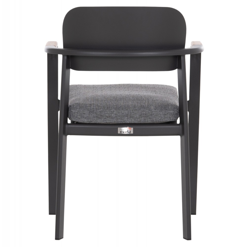 Πολυθρόνα εξωτερικού χώρου "ELARA" απο αλουμίνιο/ξυλο σε χρώμα γκρι/φυσικό 56x62x78