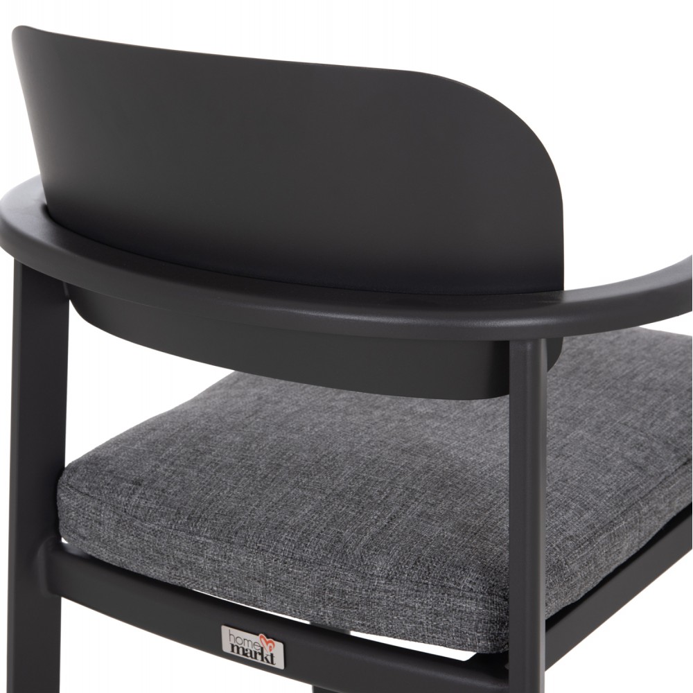 Πολυθρόνα εξωτερικού χώρου "ELARA" απο αλουμίνιο/ξυλο σε χρώμα γκρι/φυσικό 56x62x78