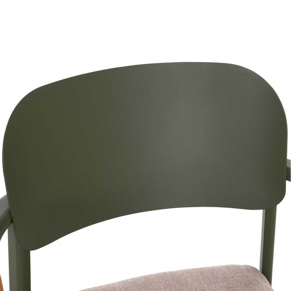 Πολυθρόνα εξωτερικού χώρου "ELARA" απο αλουμίνιο/ξυλο σε χρώμα πράσινο/φυσικό 56x62x78