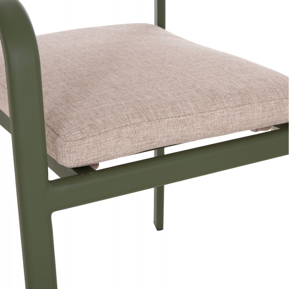 Πολυθρόνα εξωτερικού χώρου "ELARA" απο αλουμίνιο/ξυλο σε χρώμα πράσινο/φυσικό 56x62x78