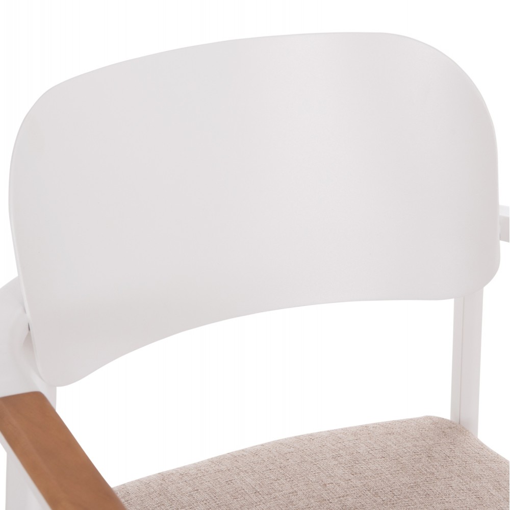 Πολυθρόνα εξωτερικού χώρου "ELARA" απο αλουμίνιο/ξυλο σε χρώμα λευκό/φυσικό 56x62x78