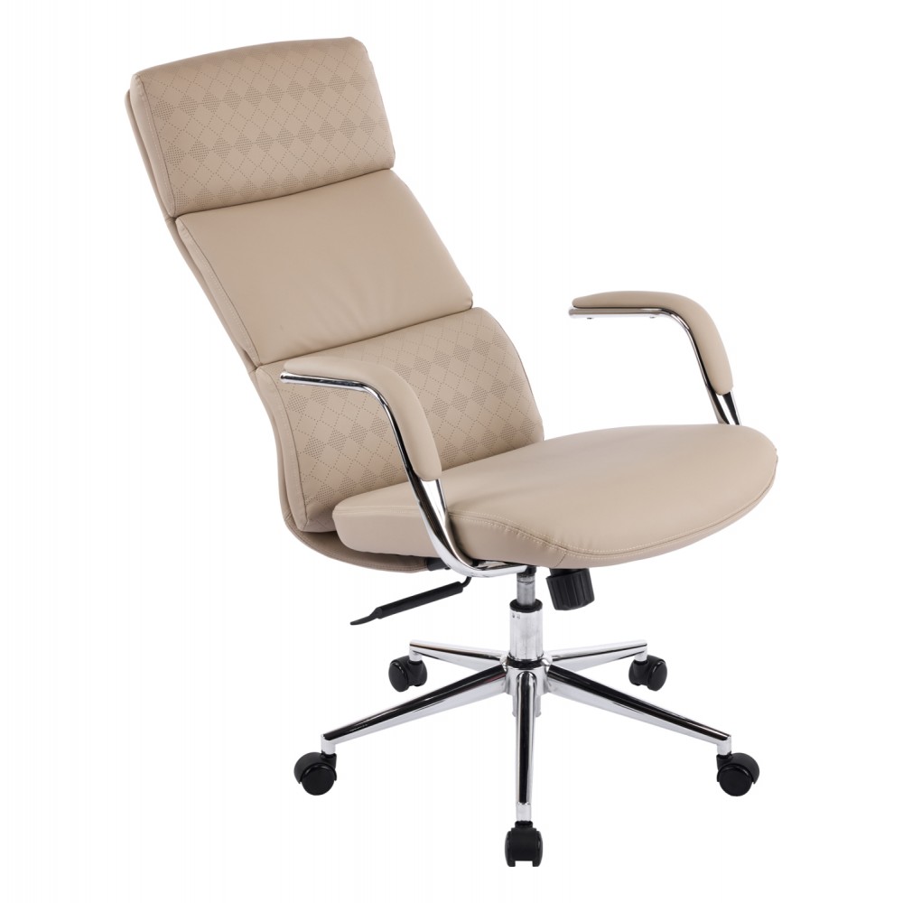 Καρέκλα γραφείου "MEITE" απο μέταλλο/PU σε χρώμα μπεζ 66x71x127