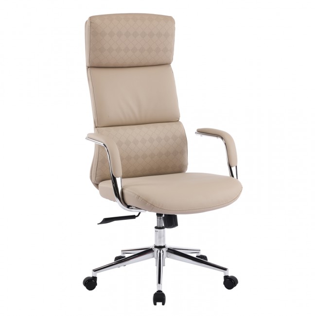 Καρέκλα γραφείου "MEITE" απο μέταλλο/PU σε χρώμα μπεζ 66x71x127