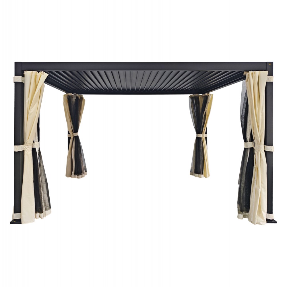 Κουνουπιέρα/Κουρτίνα "QUITO" για πέργκολες σε χρώμα μαύρο/μπεζ 3X4X2,4μ