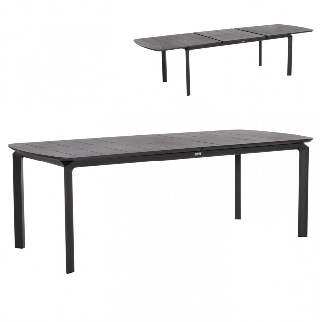 Tραπέζι επεκτεινόμενο "SYMPO" από αλουμίνιο σε χρώμα γκρι 220/300x100x75