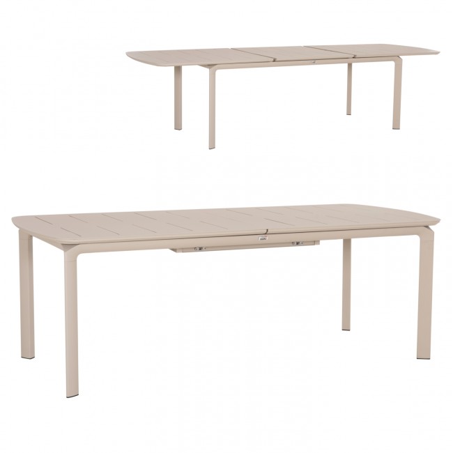 Tραπέζι επεκτεινόμενο "SYMPO" από αλουμίνιο σε χρώμα μπεζ 220/300x100x75