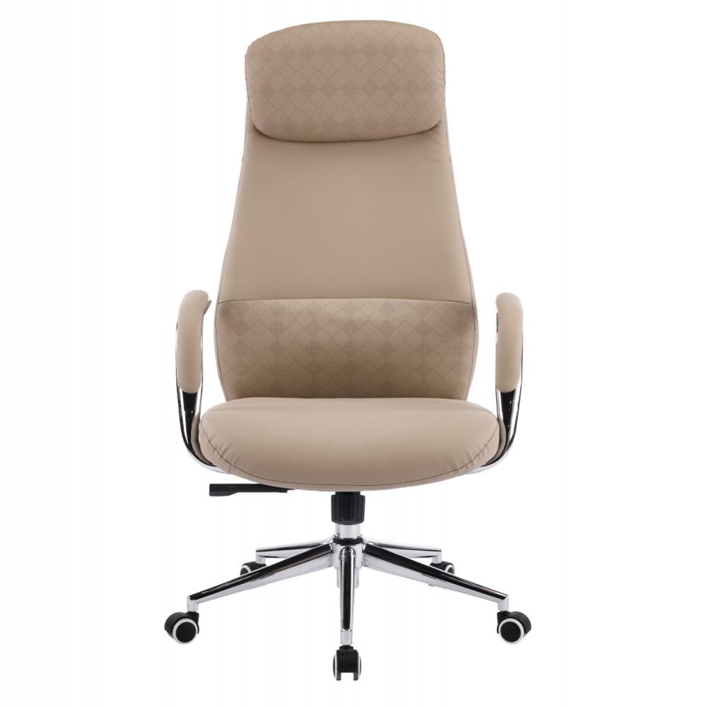 Καρέκλα γραφείου "SONTY" απο μέταλλο/PU σε χρώμα μπεζ 67x68x125