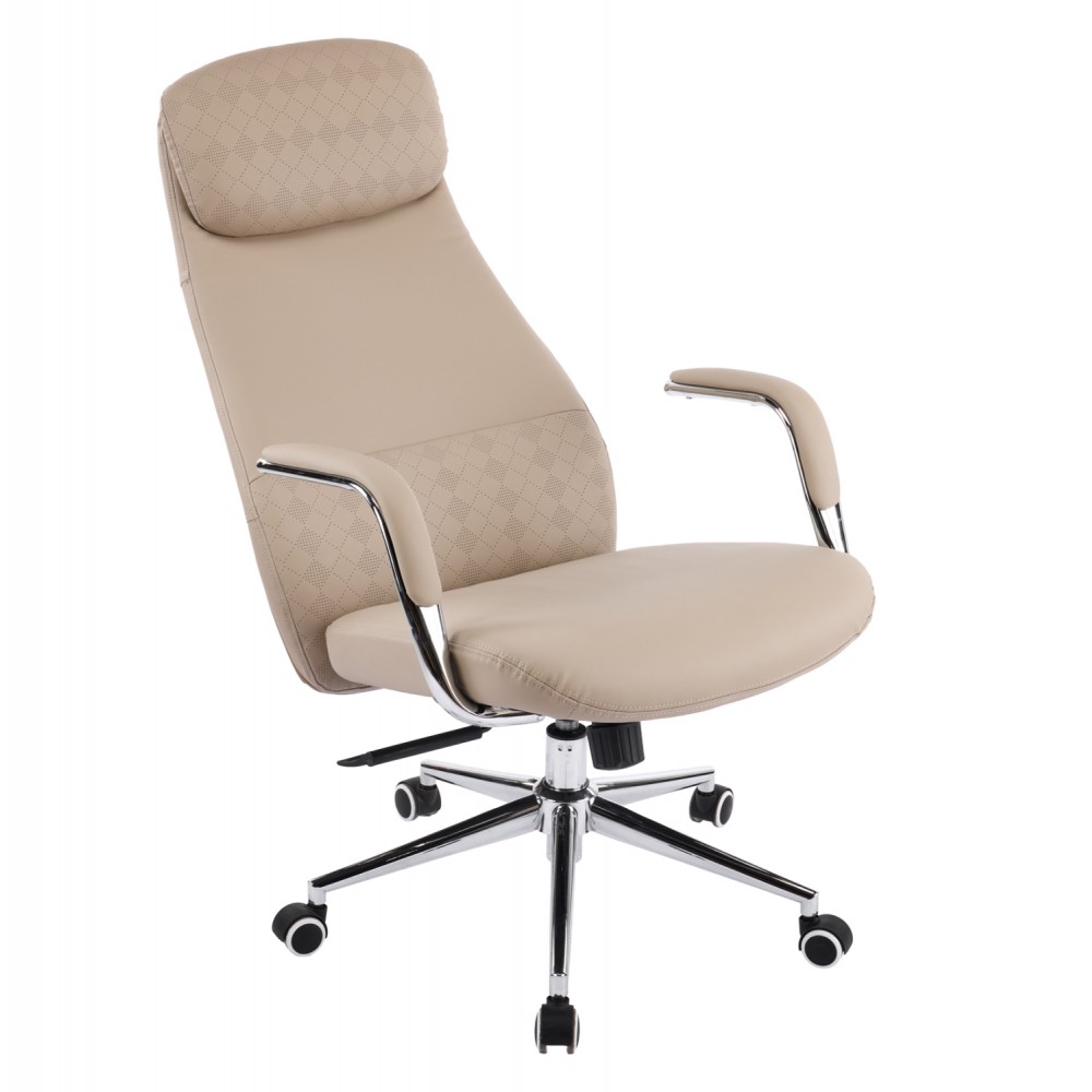 Καρέκλα γραφείου "SONTY" απο μέταλλο/PU σε χρώμα μπεζ 67x68x125