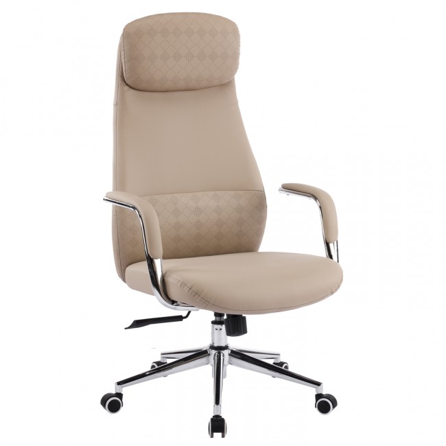 Καρέκλα γραφείου "SONTY" απο μέταλλο/PU σε χρώμα μπεζ 67x68x125