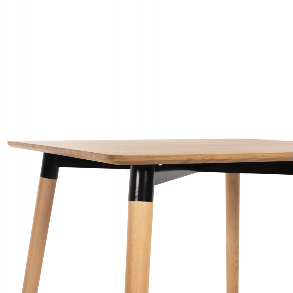 Σετ τραπεζαρίας "TWIST" 3τμχ απο MDF/PP σε χρώμα φυσικό/καπουτσίνο 80x80x74