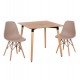 Σετ τραπεζαρίας "TWIST" 3τμχ απο MDF/PP σε χρώμα φυσικό/καπουτσίνο 80x80x74