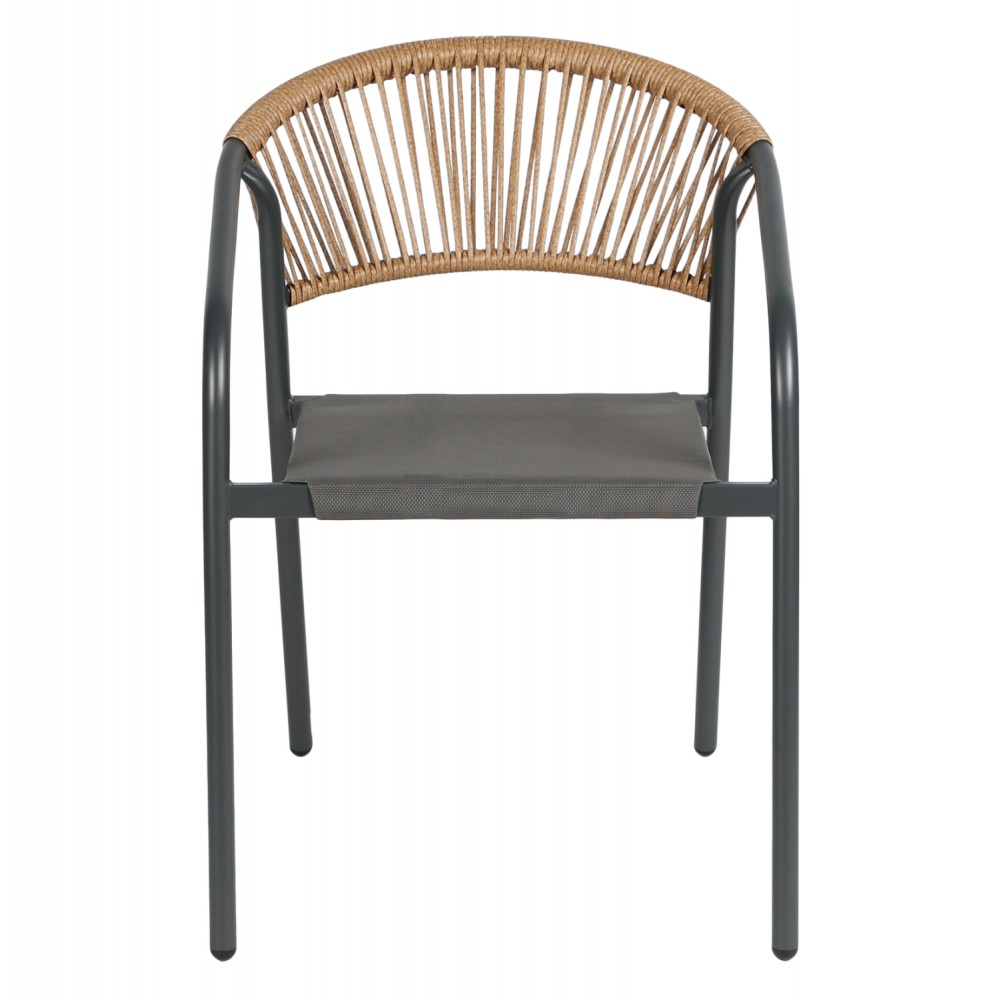 Πολυθρόνα Εξωτερικού Χώρου "HOMAN" απο μέταλλο/textline σε χρώμα γκρι 53,5x62x75