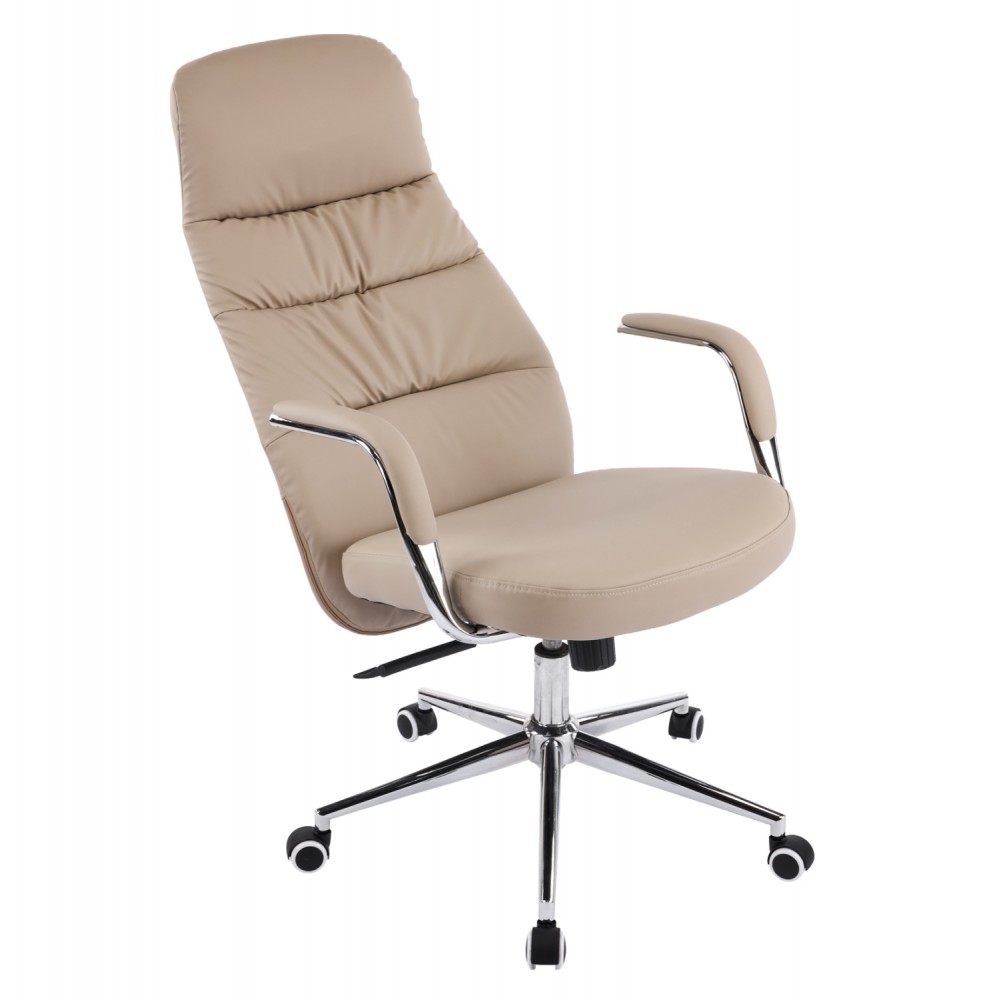 Kαρέκλα γραφείου "TEETER" απο PU/μέταλλο σε χρώμα μπεζ 67x66x121