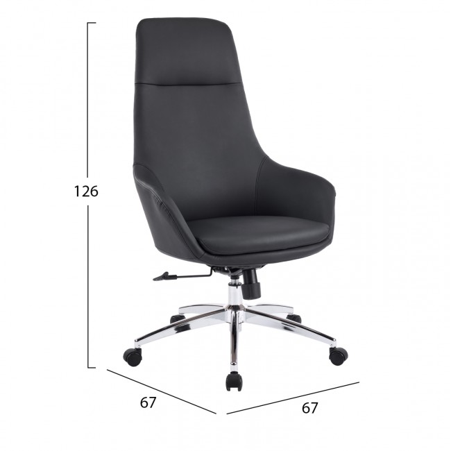 Καρέκλα γραφείου "BEKKER" απο PU/μέταλλο σε χρώμα μαύρο 67x67x126