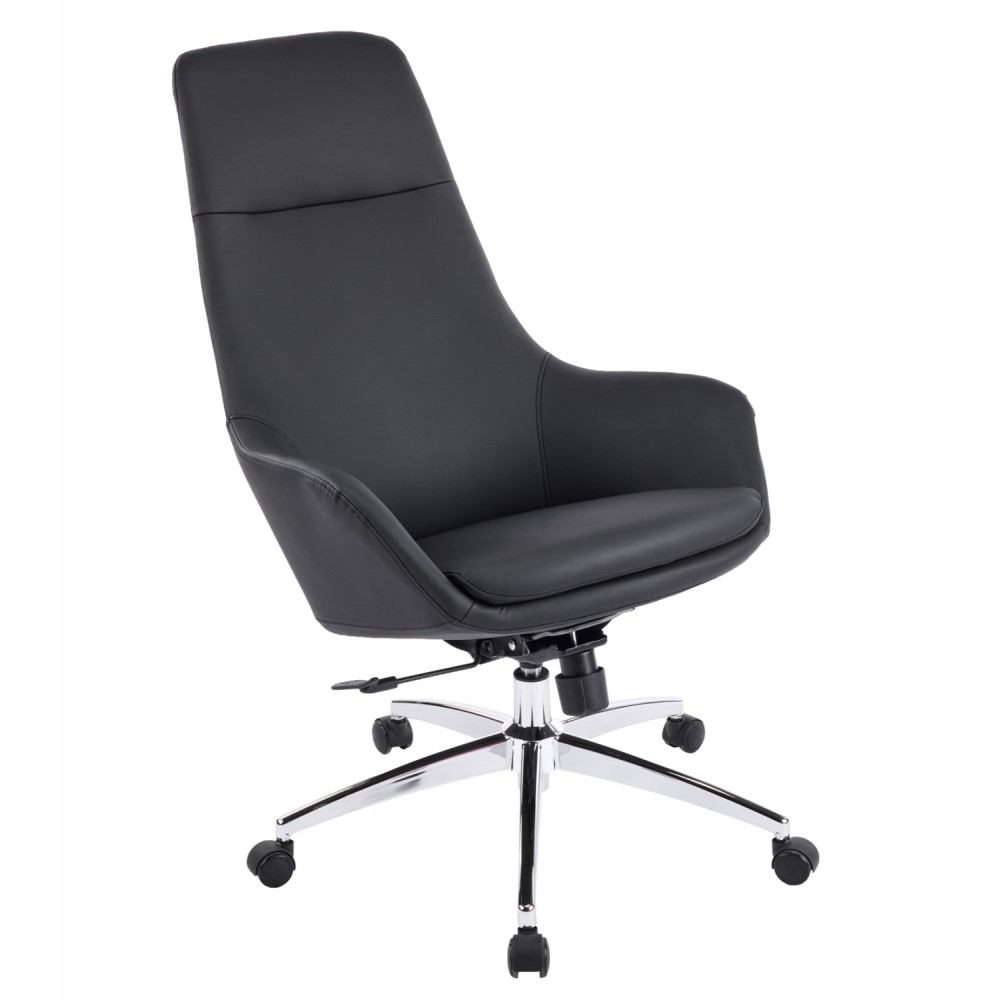 Καρέκλα γραφείου "BEKKER" απο PU/μέταλλο σε χρώμα μαύρο 67x67x126