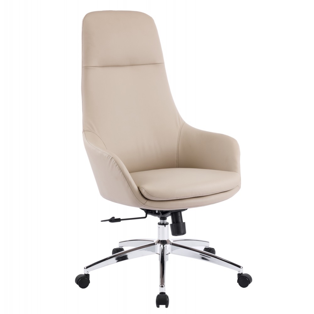 Καρέκλα γραφείου "BEKKER" απο PU/μέταλλο σε χρώμα μπεζ 67x67x126