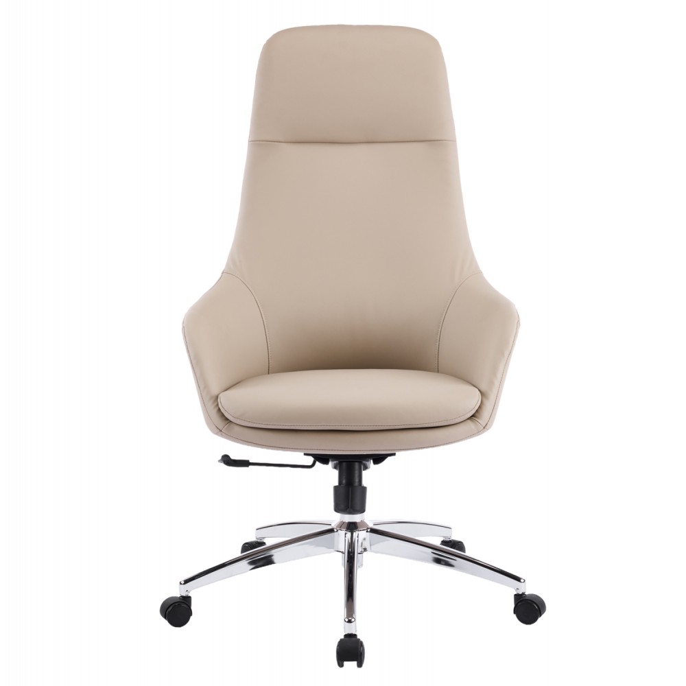 Καρέκλα γραφείου "BEKKER" απο PU/μέταλλο σε χρώμα μπεζ 67x67x126