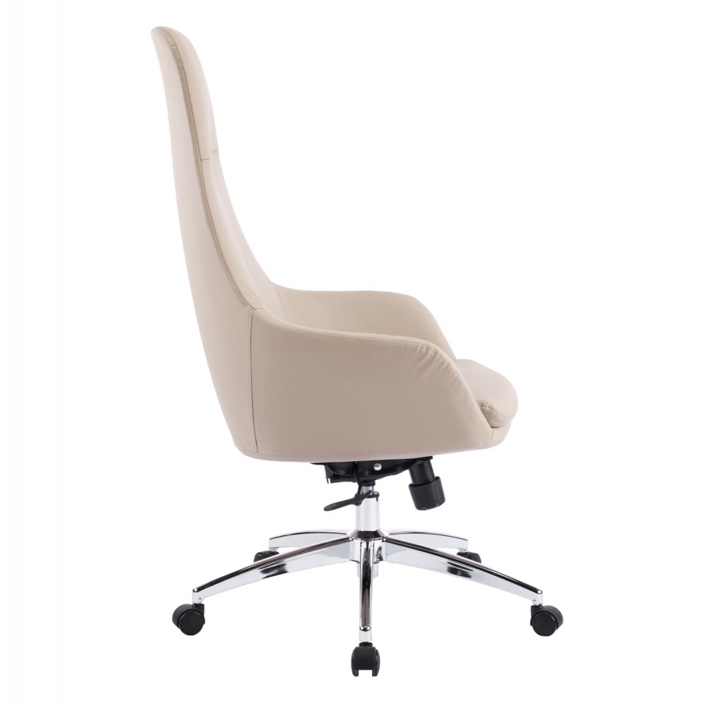 Καρέκλα γραφείου "BEKKER" απο PU/μέταλλο σε χρώμα μπεζ 67x67x126