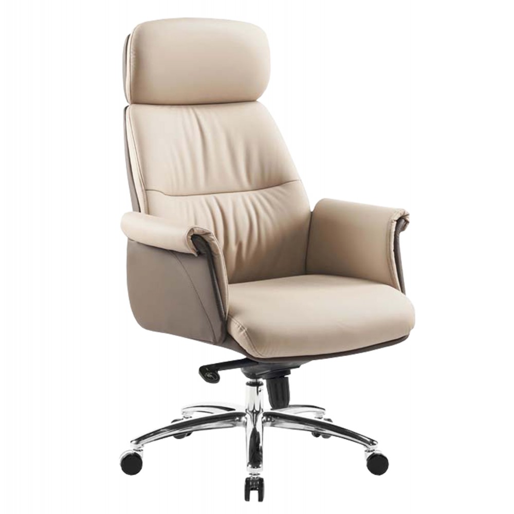 Καρέκλα γραφείου "TOMLIN" απο PU/μεταλλό σε χρώμα μπεζ 72x74x128